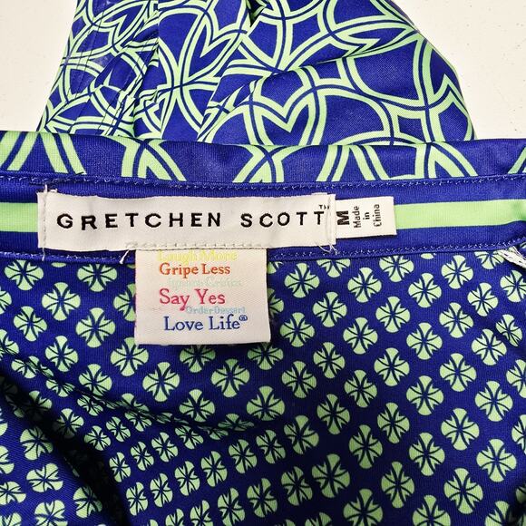 Gretchen Scott Dress Size M Everywhere Catalina Cloth Collared Geometric Stretch - Picture 7 of 8